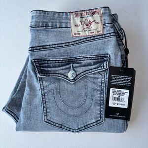 True Religion Women Jeans 28 HALLE High Flap Skinny Light Breezy 207665 $159 NWT